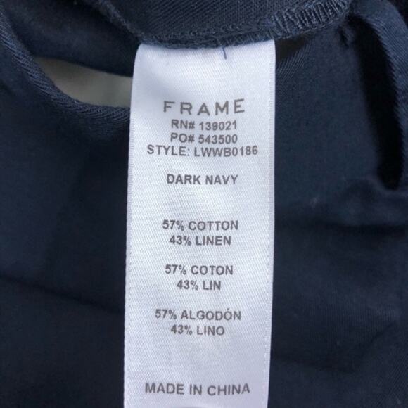 NWT FRAME Denim Navy Side Slit Crop Trouser Sz 6 - Picture 9 of 9